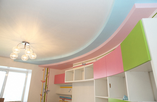 Потолок в детской комнате — нестандартные дизайнерские решения (75 офто)